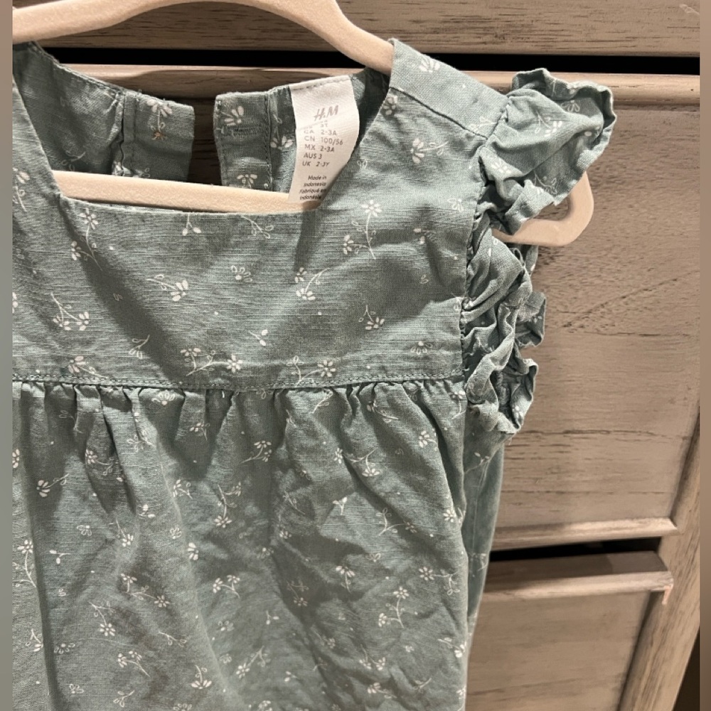 H&M Floral Ruffle Linen Dress - Picture 2 of 4